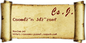 Csomán József névjegykártya